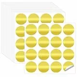 320 runde goldmetallische Aufkleber, goldene Blanko-Prägeaufkleber mit gezackter Kante, Goldfolie, selbstklebende Wafer-Aufkleber, Siegeletiketten für Umschläge, Zertifikate (je 5 cm)
