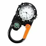 WUIOWPPIC Carabiner Watch Luminous Clip on Quartz Watch Compass Taschenuhr Mit Karabiner,Uhr mit kompass,Leuchtende Analog Quarzuhr Uhr Herren Damen Outdoor