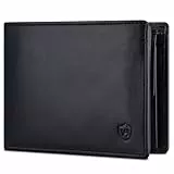 VON HEESEN Leder Geldbörse RFID Schutz I Echtleder Geldbeutel für Damen & Herren I Portemonnaie Brieftasche Wallet Portmonee (Schwarz Glatt)