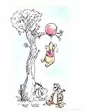 Disney Wandbild von Komar | Winnie Pooh Hang on | Kinderzimmer, Babyzimmer, Dekoration, Kunstdruck | Größe 30x40cm (Breite x Höhe) | ohne Rahmen | WB059-30x40, Bunt