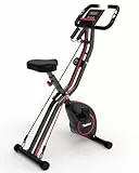 PASYOU Klappbarer Heimtrainer, 4-in-1 Hometrainer Fahrrad, Leiser Indoor-Heimtrainer mit 16-Stufig einstellbarem Widerstand für das Heimtraining,150kg Tragkraft, LCD-Monitor, Pulssensor PX08