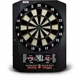 Bull’s Universum Pro L Elektronisches Softtip Dartboard – LED Beleuchtung, 45 Spiele / 474 Varianten, für bis zu 8 Spieler, inkl. Darts & Zubehör (Swarz/Weiß)
