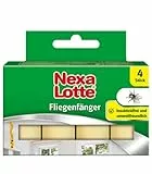 Nexa Lotte Fliegenfänger, 4 Stück zum Bekämpfen von Fliegen, mit hoher Klebekraft und Lockwirkung
