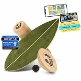 Balance Board [im Set mit App] Waveboard Wobble Board - Wackelbrett Balanceboards - Surf-Trainer Erwachsene & Jugendliche - Gleichgewichtstrainer Balance Board Kinder - Balance Board Holz