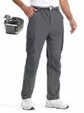 BondiTrekk Herren Zip Off Wanderhose, Arbeit Hosen Funktionshosen Outdoor Hosen für Herren mit 6 Taschen Elastische wasserdichte atmungsaktive Outdoorhose M