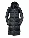 Schöffel Damen Down Coat Kenosha L, wind- und wasserabweisender Daunenmantel mit RDS-zertifizierten Federn, leichte Winter Wanderjacke mit Wärmekragen und Kapuze, black, 40