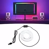 Asixxsix Computer-LED-Streifenleuchte, RGB mit 16 Millionen Farben, Bildschirm-Synchronisation, Hintergrundbeleuchtung mit Musikmodus für 27-Zoll-Desktop-Display