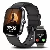 ASWEE Smartwatch Damen Herren, 1,85-Zoll Smartwatch, Bluetooth-fähige Anrufe, IP68 Wasserdicht Fitnessuhr mit Herzfrequenzmonitor Schlafmonitor Schrittzähler, Sportuhr für iOS Android
