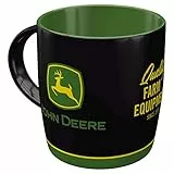 Nostalgic-Art Retro Kaffeebecher, 330 ml, John Deere – Logo Black – Geschenk-Idee für Traktor-Fans, Original Lizenzprodukt (OLP), Keramik-Tasse für Kaffee, Vintage Design