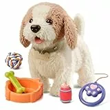 OR OR TU Spielzeug Hund der Läuft und Bellt, Realistisches Interaktives Hund Spielzeug Kinder Plüschwelpe Elektronische Haustiere mit Ferngesteuerter für Kinder Mädchen Junge Geschenk