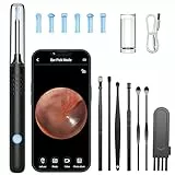 Ohrenschmalz Entferner Otoskop, LMECHN 1080P HD-Otoskop, Wifi Ohrreiniger mit kamera, Otoskop mit 6 LEDs, IP67 Wasserdicht Otoskop Ohr, für iPhone, Android, iPad, Schwarz