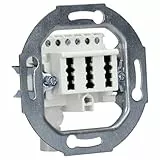 Rutenbeck TAE 3x6 NFN Up 0 reinweiß - 3x6-polig, 6 Schraubkontakte, für 1 Telefon und 2 Zusatzgeräte, Weiß, Metall, 70 x 29 mm, Anschlussdose