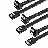 BENFEI SATA III Kabel, 3 Stück, 6Gbps, gerade, HDD- SDD-Datenkabel mit Arretierung, 45,7 cm für SATA HDD, SSD, CD-Treiber, CD-Writer (Schwarz,1x 90°, 3 Stück)