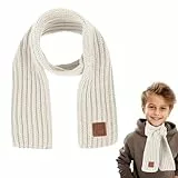 Abeillo Winter Schal - Baumwolle Unisex Baby Schal, Warme Winterschals für Kinder, Weicher Gestrickter Halswärmer, Warme Schals, Wickeltuch für Baby, Jungen, Mädchen (Beige)