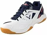 VICTOR SH-A170 Badmintonschuh, Squashschuh, Hallenschuh für jeden Bodenbelag, mehr Komfort und sicheren Halt/Unisex Weiß/Blau, 43 EU