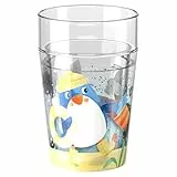 HABA Glitzerbecher Pinguin – Kinderbecher mit funkelndem Glitzer-Effekt, perfekt für Wasser, Saft & Tee, Praktisch für kleine Hände – 2012447001