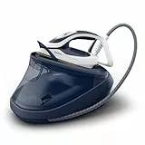 Tefal Pro Express Ultimate Dampfbügelstation, leistungsstarker 8-Bar-Druck, konstante Dampfabgabe 170 g/Min., Dampfstoß 590 g/Min., abnehmbarer Kalk-Kollektor, Dampfbügeleisen, weiß/blau, GV9720
