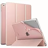 MoKo Hülle Kompatibel mit Neu iPad 9./8./7. Generation (2021/2020/2019), iPad 10,2 Zoll Hülle mit Ständer, TPU Transluzent Matt Rückseite Cover mit Auto Schlaf/Aufwach Funktion, Roségold