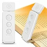 Glocusent Leselampe Buch Klemme 12 LED mit Lesezeichen-Funktion | 100h Betriebsdauer Buch Klemmlampe, 5 Farben und 5 Helligkeitsstufen, Augenschonend für Buchliebhaber und Kinder (Weiß)