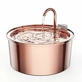 Tomxcute Katzenbrunnen Edelstahl Trinkbrunnen für Katze - 108oz/3.2L Ultra leise Wasserbrunnen für Katzen- große Kapazität Haustier-Wasser-Brunnen - Kupferoberfläche
