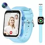 OKYUK Smartwatch Kinder 4G mit GPS-Tracker, Zwei-Wege-Anrufe, SOS, Smartwatch mit mehrere Desktop-Stile zur Auswahl für 6–12 Jungen und Mädchen (Blau)