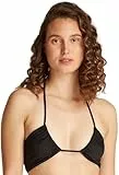 Calvin Klein Damen Bikini Oberteil Bralette mit Knitterstruktur, Schwarz (Pvh Black), M