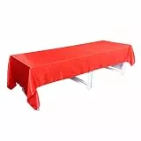 JIUERYY Tischdecke aus Satin für Hochzeitsbankett, Bankett, Veranstaltung, Dekoration, Taufe, Rot, 145 x 320 cm
