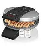 Cloer 1629 Waffeleisen für klassische Herzwaffeln, 930 W, Waffelgröße 15,5 cm, stufenlos wählbarer Bräunungsgrad, Metall, Silber