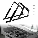 2 Stück Pneumatische Bett Hebemechanismus 100KG Gasdruckfeder für schwere Bettkästen, Scharniere Klapp Lift Up Feder Scharniere,Sofa Faltbares Scharnier