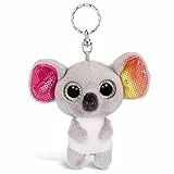 NICI 46310 Glubschis Koala Miss Crayon 9cm Schlüsselanhänger, Plüschtieranhänger mit Schlüsselring, Stofftierschlüsselhalter, graun/bunt