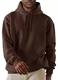 EUDOLAH Damen Herren Langarm Fleece Kapuzenpullover Hip Hop Hoodie Sweatshirt Paare Unisex Kapuzenjacke mit Tasche Z-Kaffee S
