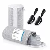 Teletrogy 2Pcs Schuhe Waschbeutel, Schuhwaschbeutel Waschmaschine mit Verstellbare Schuhspanner, Wäschesack Schuhe mit Verstecktem Reißverschluss, Wiederverwendbarer Wäschenetz für Sneaker, Grau