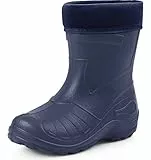 Ladeheid Gummistiefel Kinder federleichte und wasserdichte Eva Thermo Regenstiefel Gummistiefel gefüttert KL050 (Dunkelblau, 28 EU)
