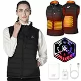 Weste für Damen, leichte Damenweste, waschbare Winterjacke für Damen, für Outdoor, Camping, Wandern, Jagd, Schwarz , 42