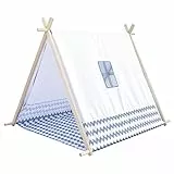 Bino world of toys Spielzelt für Kinder, Outdoor Spielzeug für Jungen & Mädchen (Spielhaus für drinnen & draußen, Zelt für Kinderzimmer & Garten, Playhouse geeignet ab 3 Jahren), Weiß-Grau