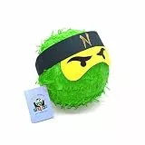 Nislai Ninja Pinata - Ideal für die Ninja Party - Pinata Geschenk - Pinata Geburtstag - Farbe zur Auswahl: grün, schwarz, blau, rot (grün)