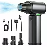 Kalawen Elektrisches Staubgebläse Aluminium, Electric Air Duster Super Power mit Akku Windkraft Dual-Modus Stufenlos Einstellbare Geschwindigkeit, für Computer Tastatur Haus Auto Garten