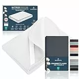 BARBONS Matratzen Set – Wasserdichter Matratzenschoner und Jersey Spannbettlaken, 100% Baumwolle, Oeko-TEX Zertifiziert, atmungsaktiv, Nässeschutz, Dunkelgrau