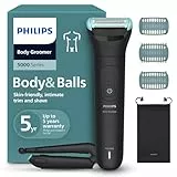 Philips Bodygroom 5000er-Serie – Herrentrimmer mit Dreifachschutz-Rasiersystem, trimmen und rasieren im Intimbereich, klappbarer Rückenaufsatz, 100% duschfest, 100 Min. Laufzeit, Modell BG5480/15