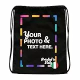 JOPHY & CO. 8701 Rucksack mit personalisierbarem Verschluss, Rucksack mit Namen, 100 % Baumwolle, ideal für Sport, Fitnessstudio, Freizeit, Erwachsene, Kinder, Schule und Reisen, 44 x 37 cm, Schwarz