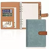 Skycase A5 Ringbuchordner aus PU-Leder, inkl. A5 Füllpapier, 6-Ring-Mechanik, blau – Praktischer Planer, Notizbuch & Portfolio für Schule, Studium & Büro