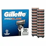 Gillette Proglide Rasierklingen, 20 ORIGINAL Ersatzklingen, Klingen für Herren — 2x Gleitstreifen vor und nach den Klingen und EverGlide Gleitstreifen für unglaubliche Gründlichkeit und Komfort