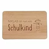 Frühstücksbrett Brotbrett fürs Schulkind zum Schulanfang (mit Name Junge)
