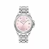 THOMAS SABO Damenuhr Divine Pink mit weißen Steinen silberfarben Edelstahl, Edelstahl Silberfarben