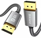 Silkland 8K Displayport Kabel 3M 1.4 [VESA-Zertifiziert], 4K@144Hz, 2K@240Hz/165Hz/144Hz, 8K@60Hz, HBR3 32.4Gbps, HDR, DSC 1.2, HDCP 2.2, G-Sync&FreeSync, DP 1.4 Kabel für Gaming-Monitor, Grafikkarte