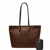HAWILL Handtasche Damen Groß Shopper Tasche Handbags for Women Schultertasche Vintage Tragetasche Umhängetasche Leder Handtaschen Tasche für Business Arbeit Büro Schule (Dunkelbraun)