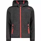 CMP ERROR:#N/A Kinder-knit-tech-jacke Knit-Tech Kinder Jacke Mit Fester Kapuze, Nero-Campari, 140 EU