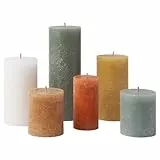 Bolsius Rustik Stumpenkerzen - Geschenk Set 6 Stück - Retro - Dekorative Haushaltkerzen - Länge Brenndauer - Unparfümierte - Natürliches Pflanzenwachs - Ohne Palmöl