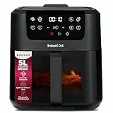 Instant Pot Vortex Compact Schwarz-Heißluftfritteuse 5 l Korb, Familiengröße, 4 in 1 – Heißluftfrittieren, Trocknen, Backen, Aufwärmen, Antihaftbeschichtung, leicht zu reinigen, spülmaschinenfest