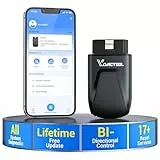 Diagnosegerät Auto Bluetooth VDIAGTOOL D100, Vollsystem Bidirektionales OBD2 Diagnosegerät mit 17+ Reset, Lebenslange Updates Auslesegerät Auto für Android & iOS, FCA & CAN-FD Fahrzeug Kfz OBD Scanner